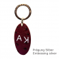 Preview: Trixi Gronau leather key fob Urbany Ostrich aubergine, embossing silver